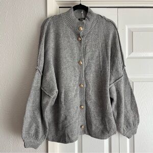 PRETTYGARDEN Wool Blend Oversized Sweater Cardigan